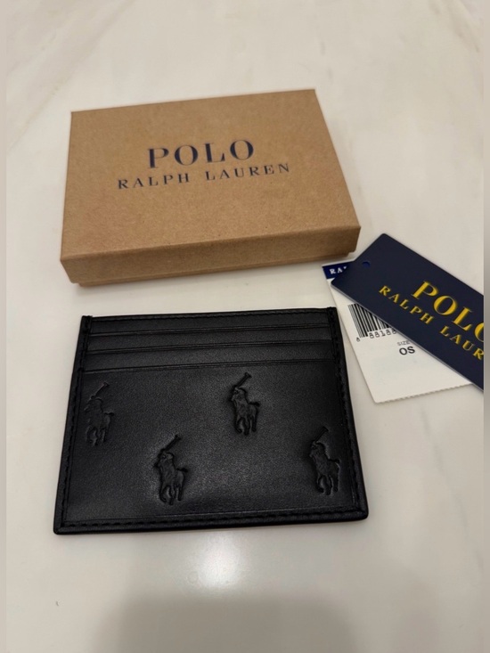 Polo Ralph Lauren Other - NEW Polo Ralph Lauren ALL OVER PONY Leather Slim Card Case Wallet - BLACK